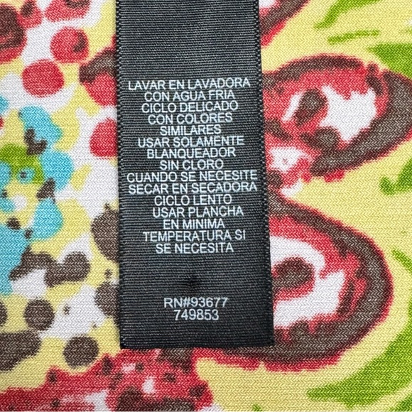 Bisou Bisou Tropical Floral High Low Skirt Elastic Waist Womens Size Large Hi-Lo - Picture 5 of 9